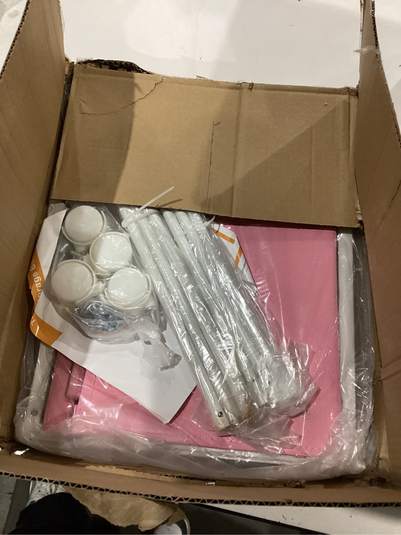 Condition photo showing As Is for JBBTOOL Large Toy Box, Toy Storage Organizer for Kids, Toy Chest for Toddlers with 360° Wheels, Toybox for Living Room, Oxford Cloth Toy Box for Boys, Girls, Stuffed Animals, Clothes 2-Pink 1PC