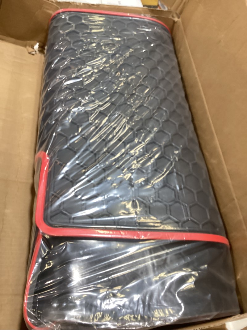 Condition photo showing New/Like New for Car Floor Mats Custom Fit for 2020 2021 2022 2023 2024 2025 Hyundai Palisade Bench & Bucket Seats 3 Row Odorless Washable Heavy Duty Rubber (All Weather) Floor Liners Set Red Blue Floor mats 2020-2025