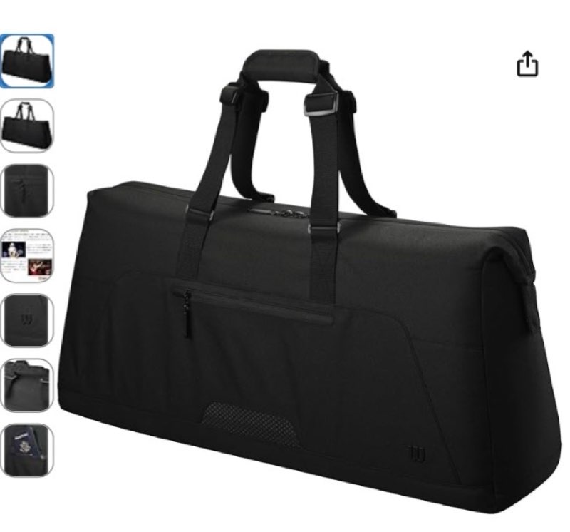 WILSON 2024 Lifestyle Tennis Racket Bag - Holds up to 4 Rackets, Black