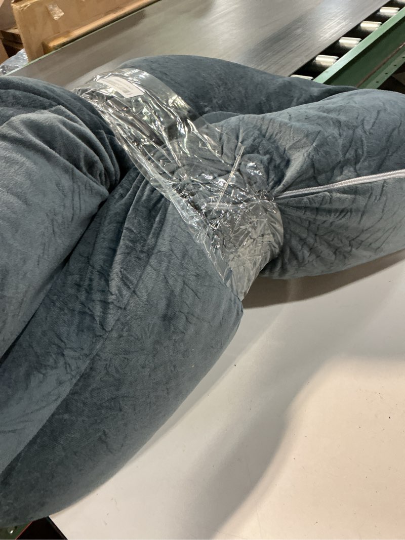 Condition photo showing Good Condition for Pregnancy Pillow, Full Body 57 Inch Maternity Pillow with Removable Washable Cover - Sleep Support for Legs, Back, Neck, Shoulder, HIPS, Belly for Pregnent Women, Black Grey Velvet Cover Black-grey Velvet