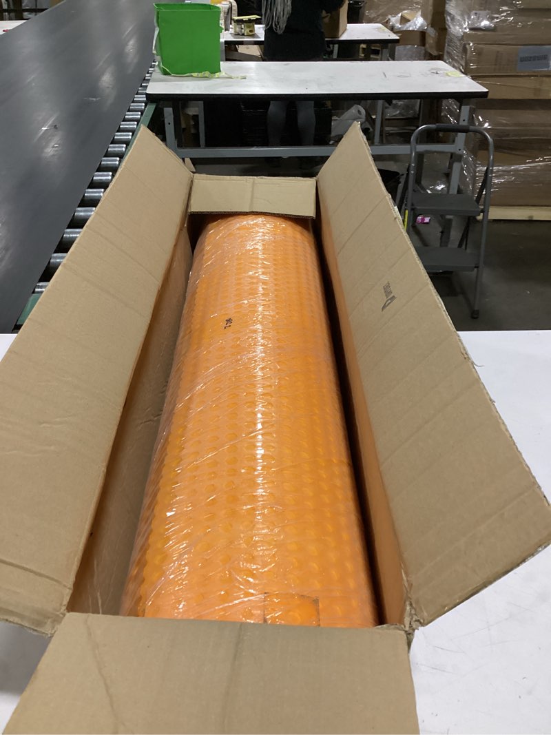 Condition photo showing New/Like New for drydiet 108 sqft uncoupling membrane for tile 1/8''(3mm) thick waterproofing membrane crack prevention anti fracture flooring underlayment for bathroom shower kitchen basement(orange) 108 sqft orange