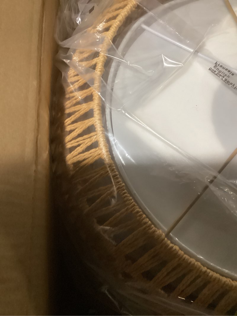 Condition photo showing Good Condition for 5-light rattan chandeliers for dining room,18.9" farmhouse boho chandelier light fixture for kitchen island,hand woven chandeliers,rattan coastal hanging pendant light for bedroom living room 18.9"-black