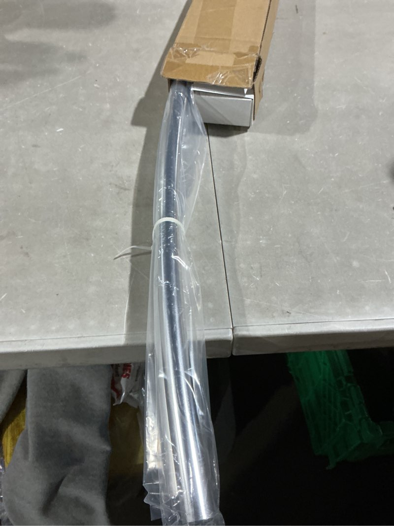 Condition photo showing Good Condition for curved shower curtain rod for bathroom 38-72 inches, adjustable length, curved shower rod, metal rods&brackets, round shower curtain rods, rotate bracket for large shower space, need drilling, chrome