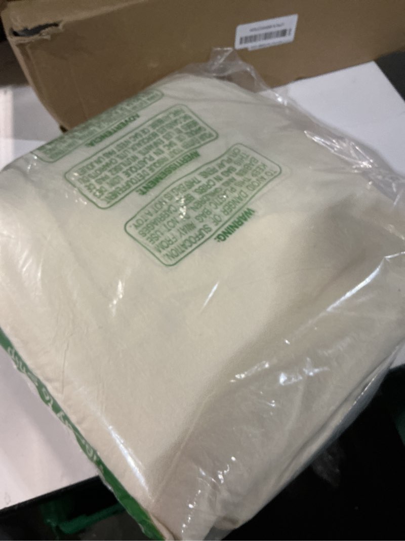 Condition photo showing Good Condition for cream white cotton duvet cover with zipper closure, linen-like natural bedding set (no comforter), queen size, duvet cover (90"x90") x 1, pillowshams(20"x26") x 2 cream white queen