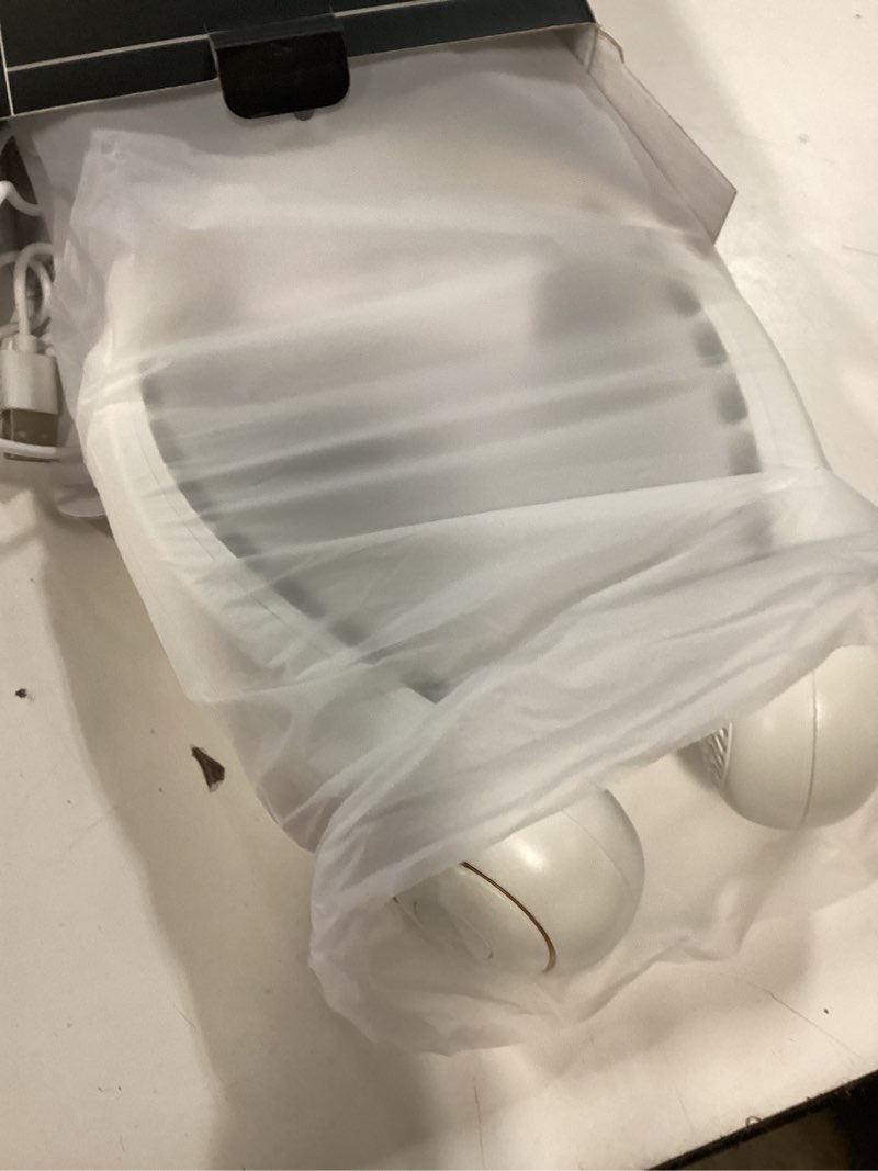Condition photo showing New/Like New for kidee neck fan, portable fan, neck fans rechargeable, upgraded led display, 4000 mah battery operated, 3 speeds adjustable personal wearable fan, gifts for women men, pearl white