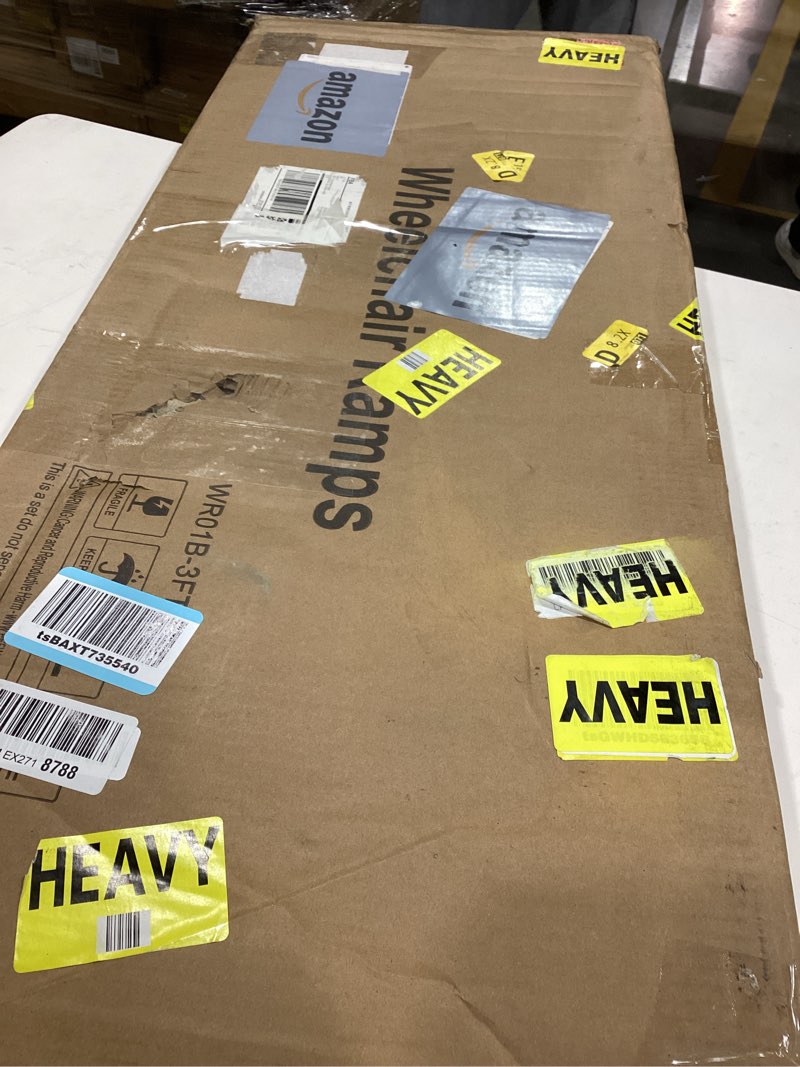 Condition photo showing Good Condition for Wheelchair Ramp 3 Feet, Portable Ramps for Wheelchairs for Home, 800LBS Capacity Folding Non-Slip Aluminum Handicap Ramp, Wheel Chair Ramp for Home Steps, Stairs, Doorways, Car, Curbs 3FT(Using height 3-9 inch)