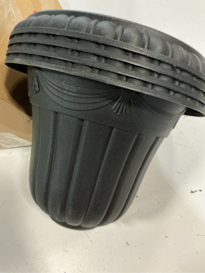 Condition photo showing Good Condition for zhehao 4 pcs plastic urn planter 10 x 11.5 inch black classic flower pots front porch planters indoor outdoor planters with pedestal for wedding party bridal shower garden patio home decor
