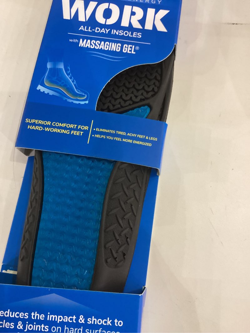 Condition photo showing Good Condition for Dr. Scholl's with Massaging Gel Men's Work All-Day Superior Comfort Insoles - 1 pair - Size (8-14)