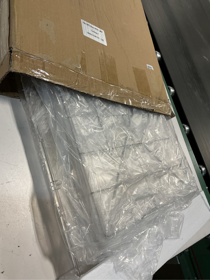 Condition photo showing As Is for Jumbo Convertible Acrylic Display Case - 3-Tier or Open Space for 6"-18" Collectibles, Magnetic Door Removable Shelves for Statues & Plush Dolls (Extra Large 3-Tier (14.5"x11.5"x19.6"))