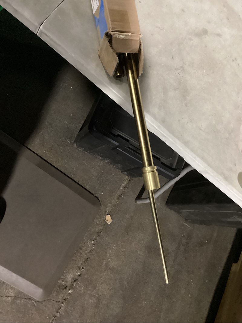 Condition photo showing Good Condition for double curtain rod 72 to 144 inch,1 inch heavy duty curtain rods for windows with solid aluminum cylindrical finials and bracket,1’’ front and 5/8’’ back telescoping double drapery rod,warm gold warm gold 72-144"