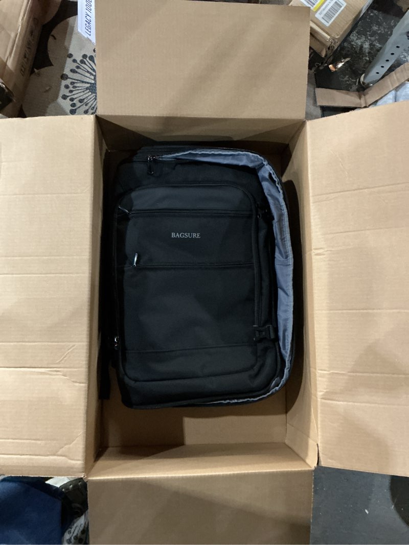 Condition photo showing As Is for Bagsure Travel Backpack Carry On Backpack 42L Flight Approved, Expandable Laptop Backpack with Packing Cubes & Shoe Pocket, Water Resistant Luggage Backpack for Men Women, TSA Approved, Large Backpack Black (Backpack With 4 Packing Cubes)