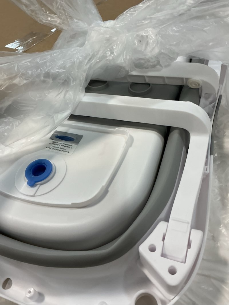 Condition photo showing Good Condition for Baby Bathtub, Collapsible Newborn Bathtub for Infant to Toddler 0-24 Months with Soft Cushion and Thermometer,Portable Travel Newborn Tub with No-Slip Feet, Baby Shower Gifts,Grey Tub Grey