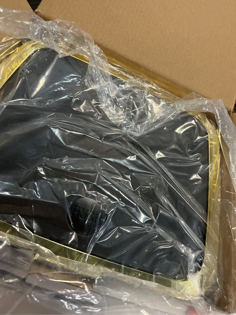 Condition photo showing Good Condition for bathroom accessories set - gorgeous black bathroom set, 10pc bathroom accessory set, toilet brush, trash can, qtip holder & soap dispenser black&gold bath set