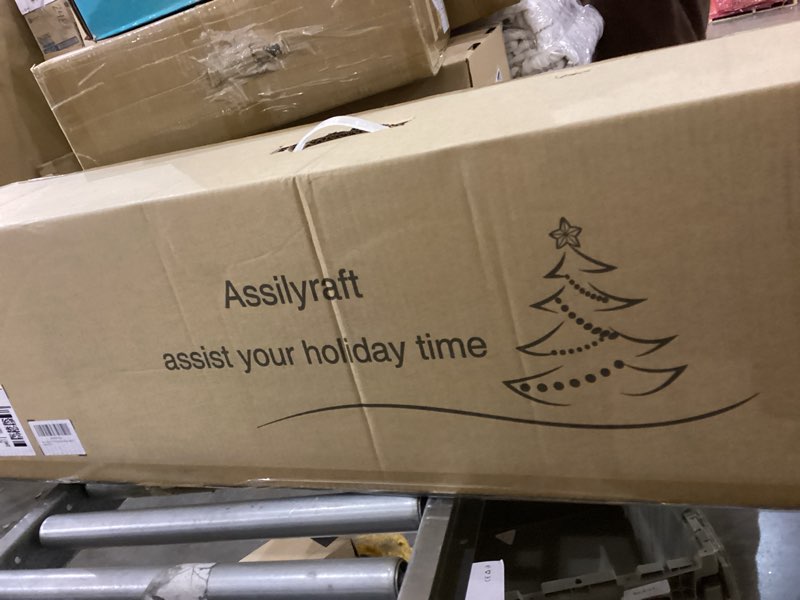 Condition photo showing New/Like New for 7.5FT Prelit Slim Artificial Pink Tinsel Christmas Tree with 250 Warm White LED Lights, Sparkling Skinny Pencil Metallic Tree for Bedrooms, Living Rooms Modern Holiday Décor Reddish Pink Tinsel With Warm White Lights 7.5FT