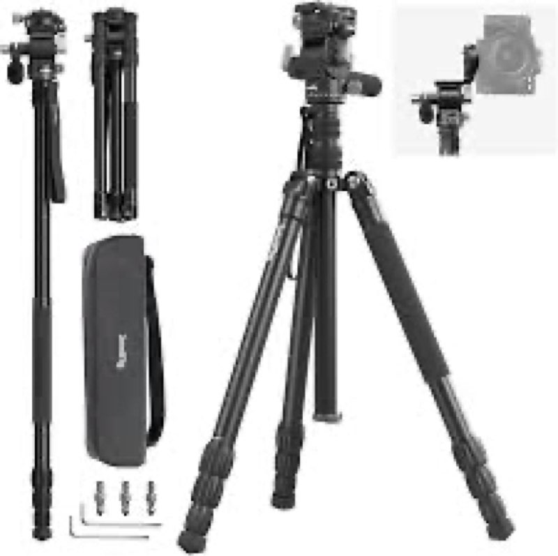 smallrig ct195 video tripod kit, 73" camera tripod with pan tilt fluid head for vertical/horizontal 