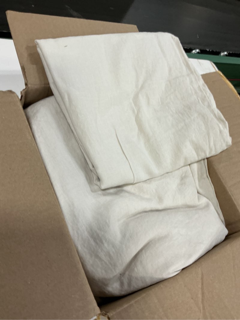 Condition photo showing Good Condition for european linen duvet cover set, king/cal king, sand