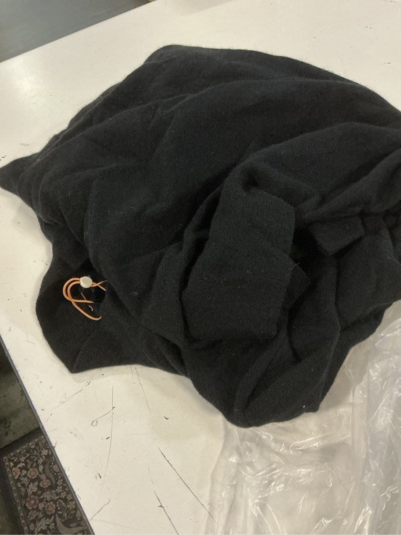 Condition photo showing As Is for quince mongolian cashmere robe, s, black