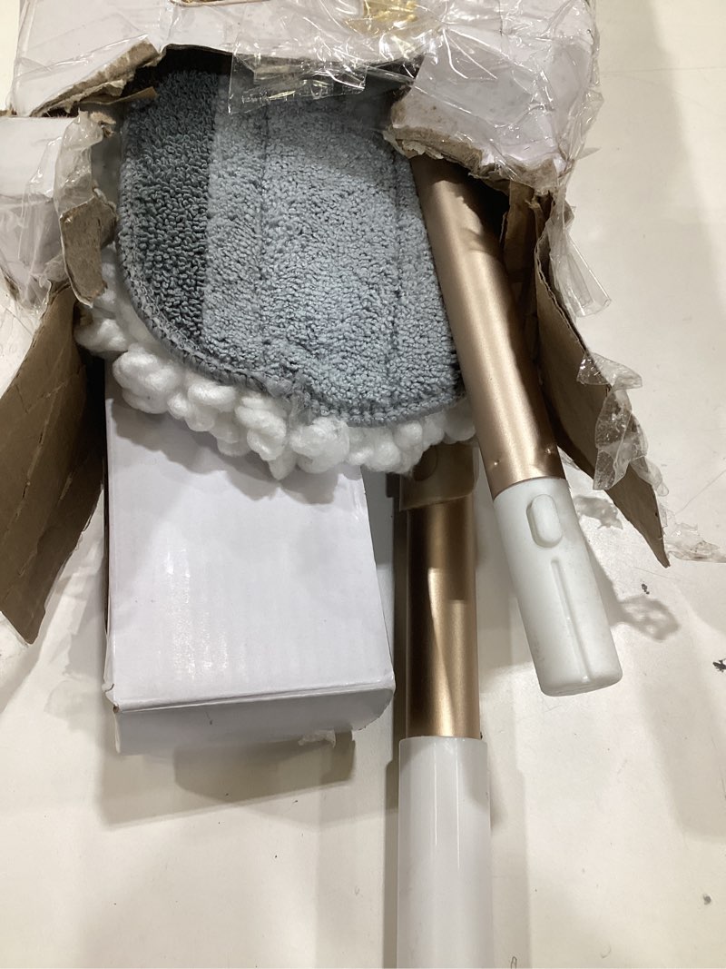 Condition photo showing As Is for quick shine ultimate gold clean + polish mop kit | all-in-one 11 pc kit w/interchangeable attachments | cleaner & polish included | no batteries needed | all floors pro cleaning system | 2-in-1 mop 11 pc. clean+polish mop kit