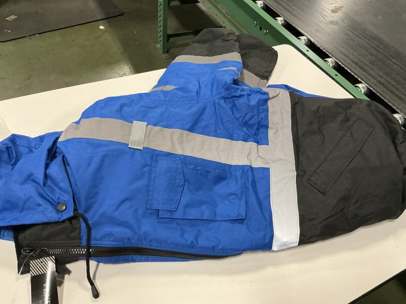 Condition photo showing As Is for (Similar design) VENDACE High Visibility ANSI Class 1 Reflective Safety Fleece Sweatshirt Hoodie for Men with Detachable Hood(Royal blue,L) Large Royal Blue-detachable Hood