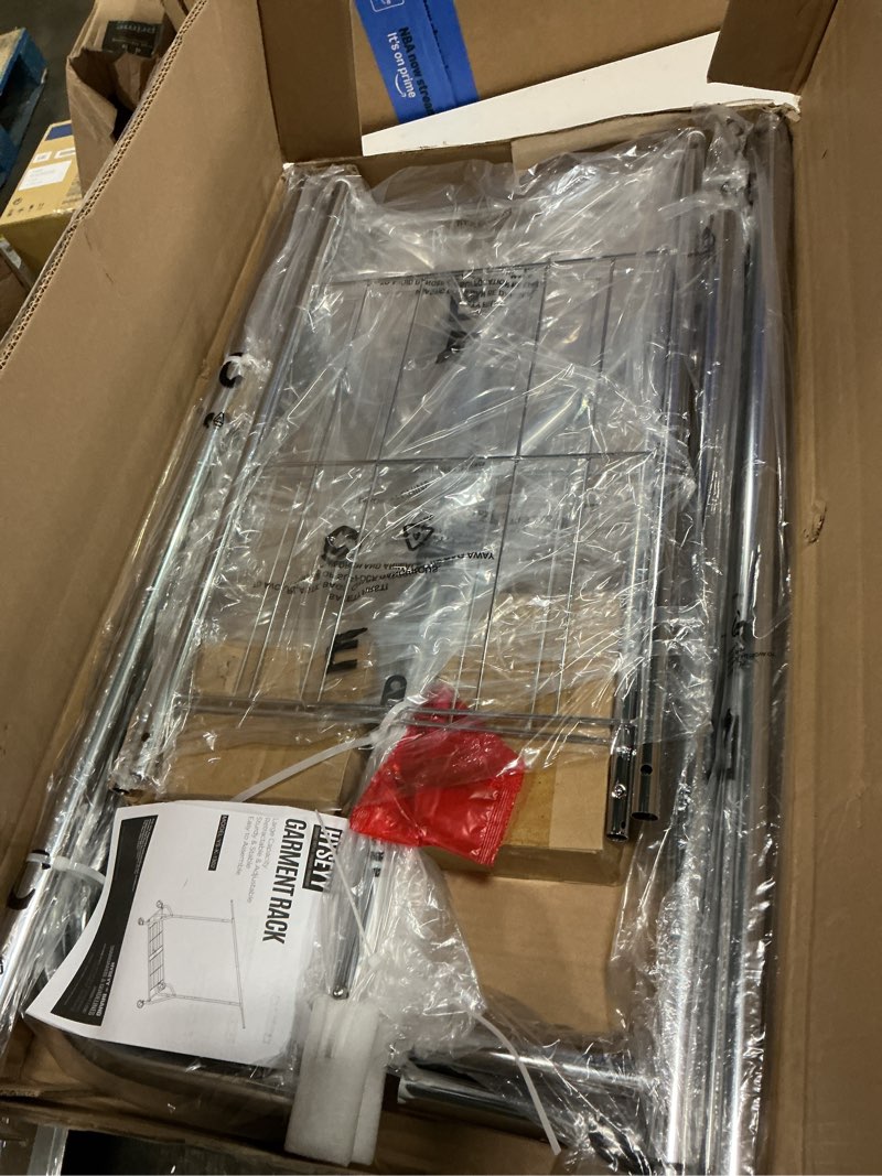 Condition photo showing New/Like New for hyseyy heavy duty clothes rack load 450 lbs, metal garment rack, standing rolling clothing rack for hanging clothes with sturdy wheels & shelves, portable closet wardrobe rack,sliver