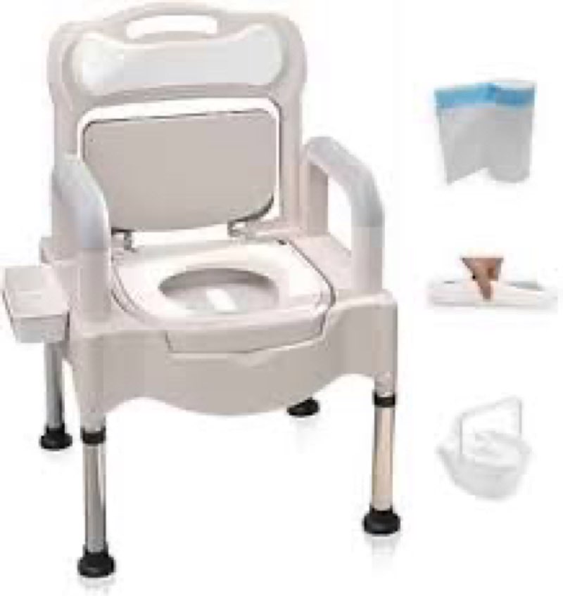 Bedside Commodes, Bedside Toilet, Commode Chair, Height Adjustable Adult Potty Chair for Seniors, Po