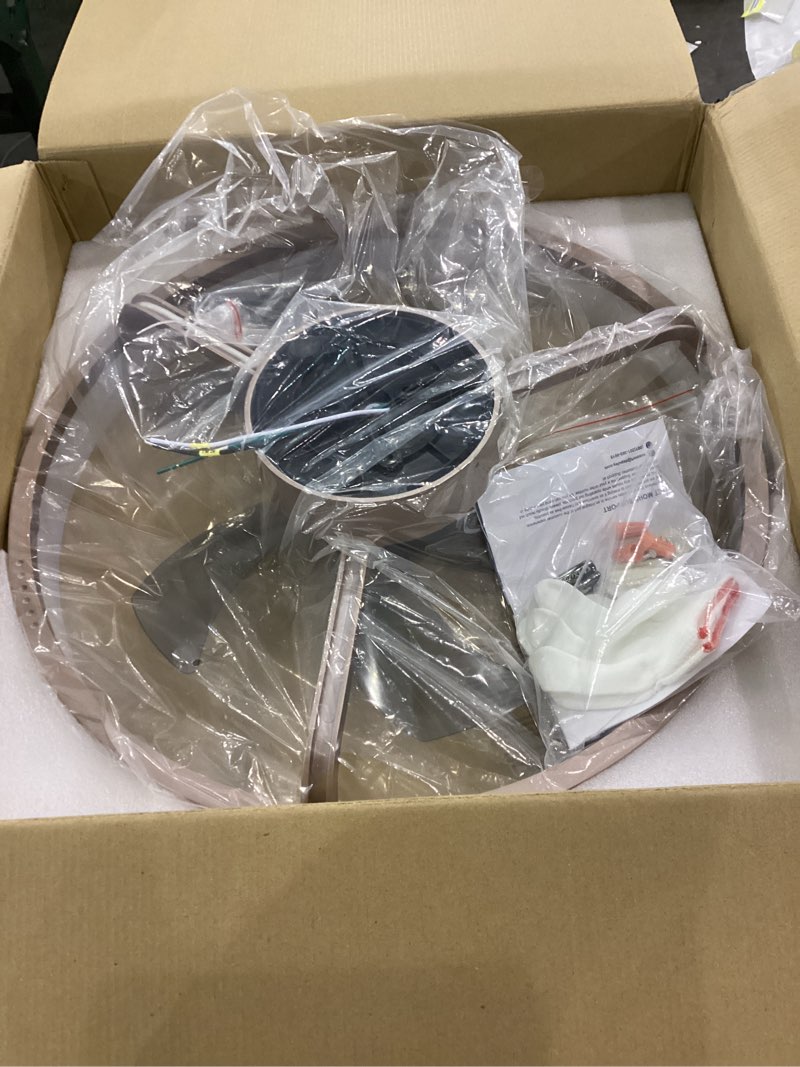 DLLT LED Ceiling Fan with Light: 20" Modern Low Profile Flush Mount Fandelier with App & Remote Cont