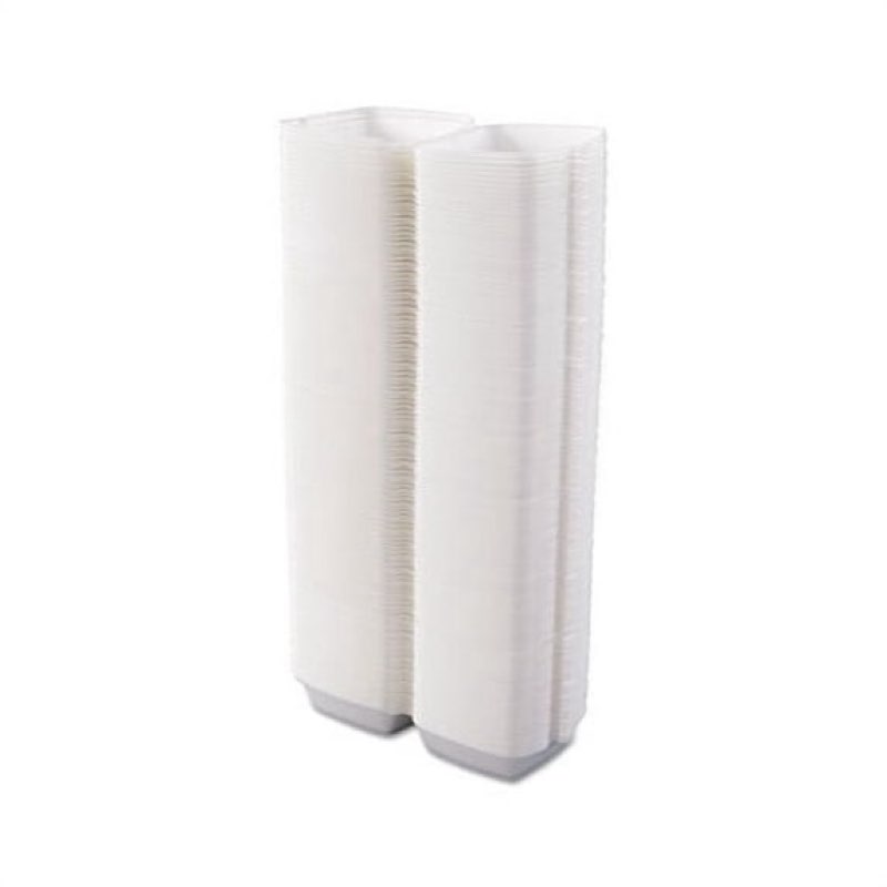 dart 60ht1 6 in lg sandwich foam hinged container (case of 500), white,5.9" length x 6" width x 3" height