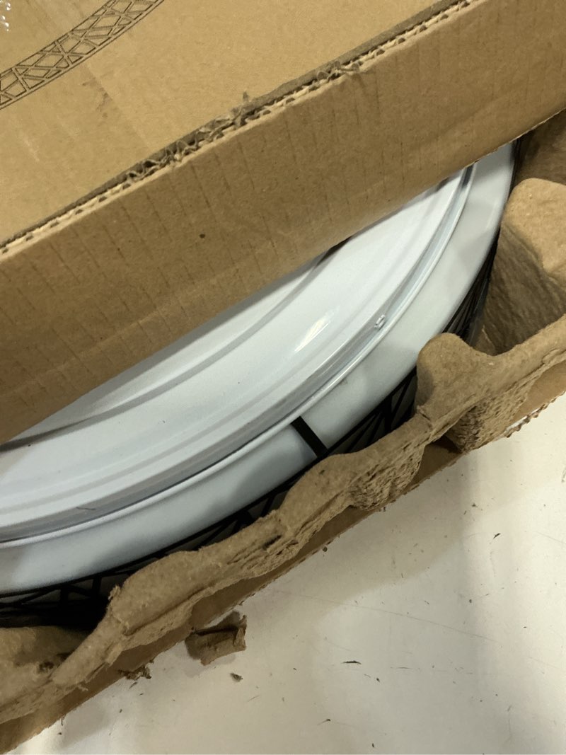 Condition photo showing Good Condition for 20 Inch Flush Mount Ceiling Light, Modern Black LED Ceiling Light Fixture, 42W 4000LM 2700-6500K Adjustable, Dimmable Ceiling Lights for Bedroom, Kitchen, Hallway, Bathroom, ETL Listed 20 inch Black