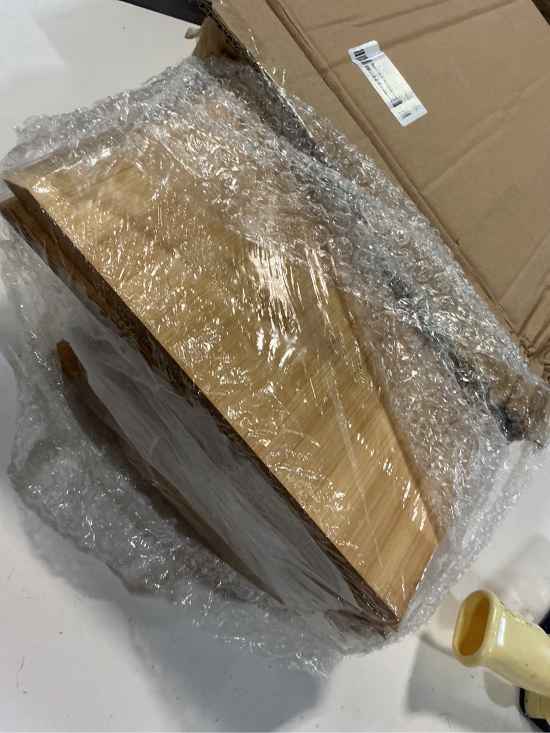 Condition photo showing Good Condition for double corner bread box storage for kitchen countertop. extra large bamboo bread boxes. double layer bread bin for kitchen countertop cabinet.