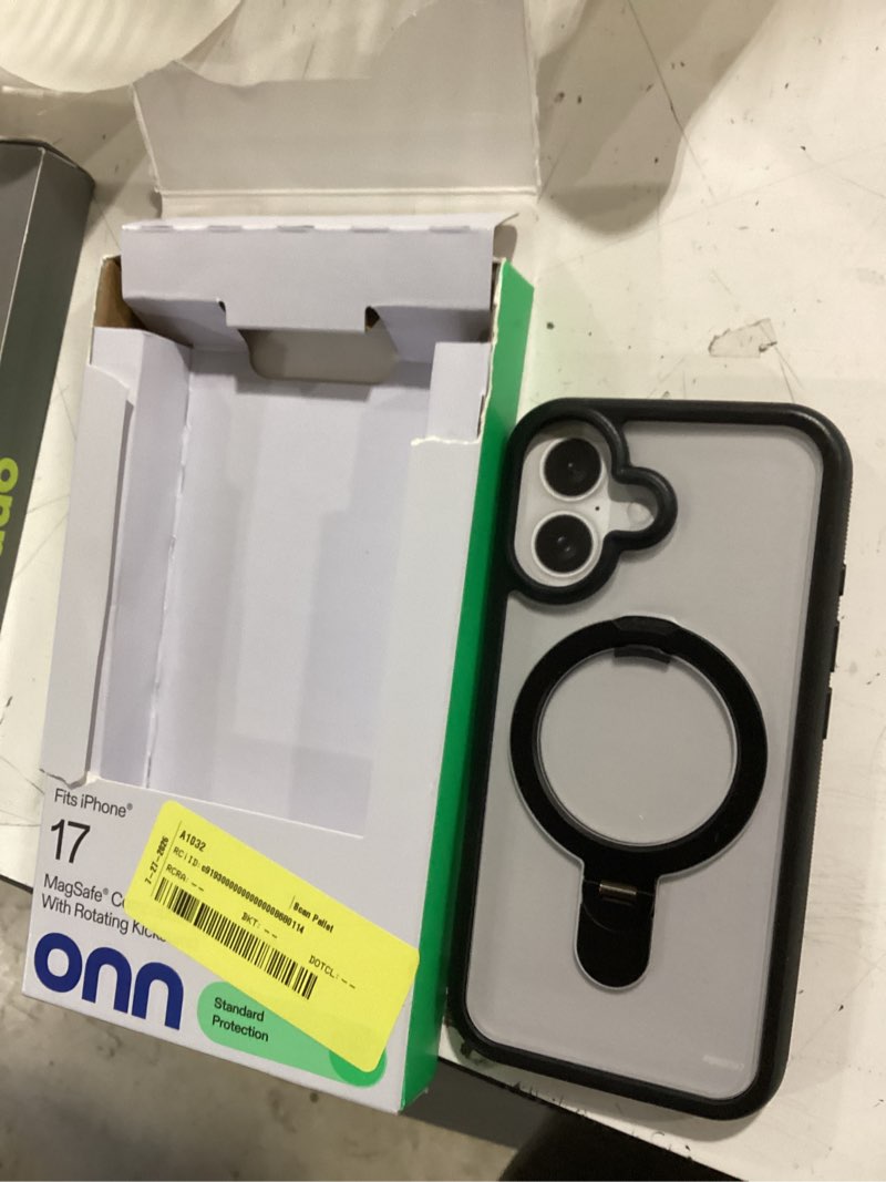 Condition photo showing Good Condition for onn magsafe compatible phone case with kickstand for iphone 17 - black/frosted clear