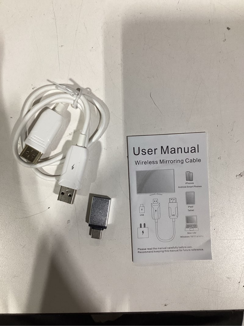 Condition photo showing Good Condition for wireless hdmi display adapter plug and play, screen mirroring adapter streaming video/audio/files from iphone ipad pc to tv/monitor/projector, support airplay miracast youtube tiktok