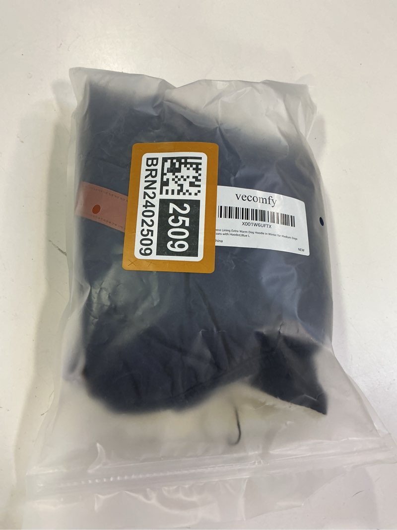 Condition photo showing New/Like New for Fleece Lining Extra Warm Dog Hoodie in Winter for Medium Dogs Jacket Pet Coats with Hooded,Blue L Large (Pack of 1) Blue