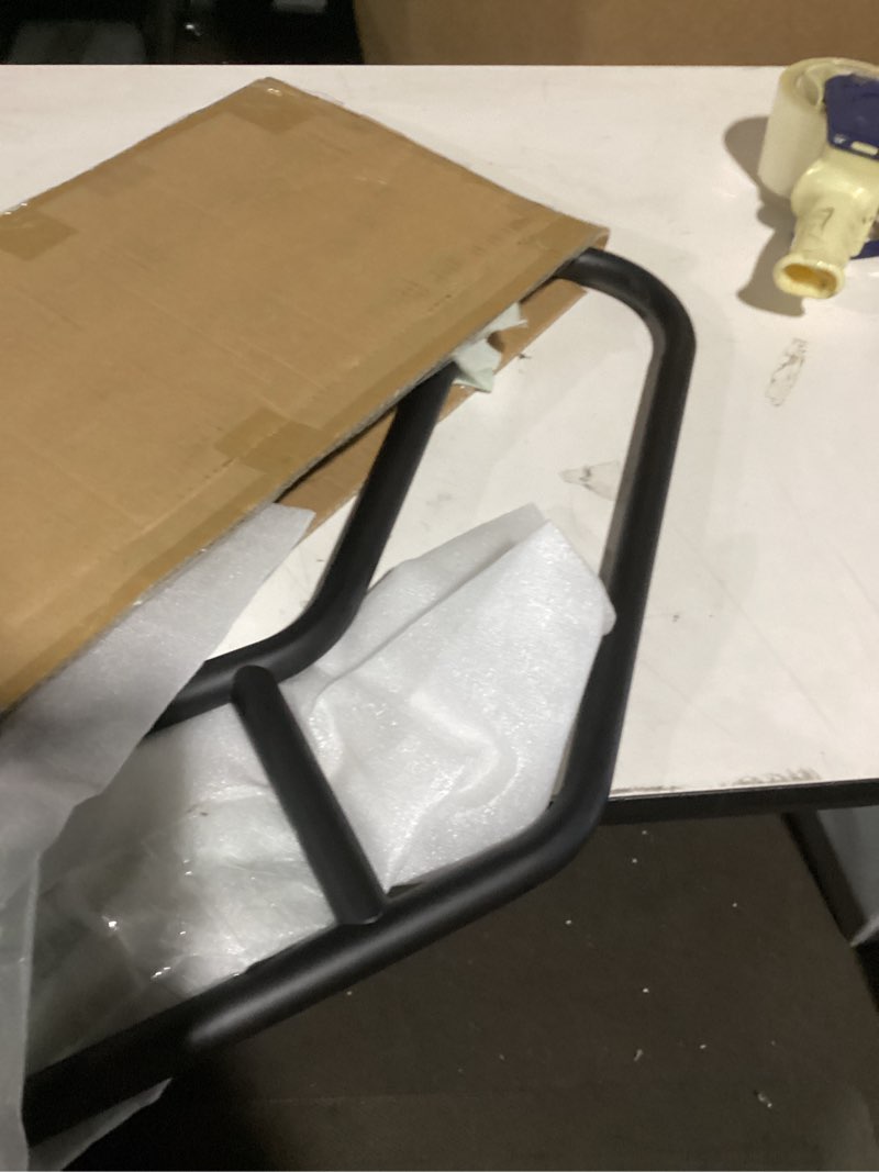 Condition photo showing As Is for 1 Pack Hand Rails for Outdoor Steps, Munzong Black U-Shape Wall Mount Stair Railing 1-3 Steps Grab Bars Safety Handle for Wall Staircase Garden Garage Porch Entry Interior 1 Pack Black