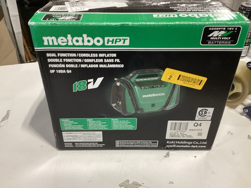 Condition photo showing New/Like New for metabo hpt multivolt 18-volt li-ion air inflator (power source: battery/car/electric )