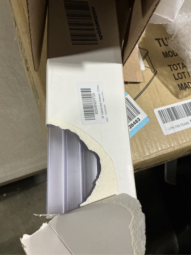 Condition photo showing As Is for sasylvia 10 pcs wall corner protector guards, 3/4 x 36 inches, avoid scratching scuffs, vinyl corner trim molding, ease install and cleaning for door countertop furniture cabinet protection(clear) 3/4 x 3/4 x 36 inches clear 10