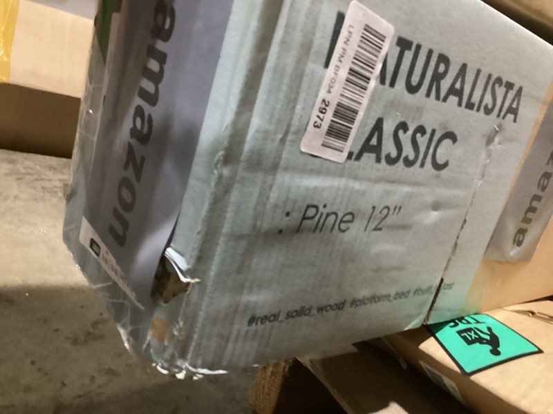 Mellow Naturalista Classic - 12 Inch Solid Wood Platform Bed with Wooden Slats, No Box Spring Needed