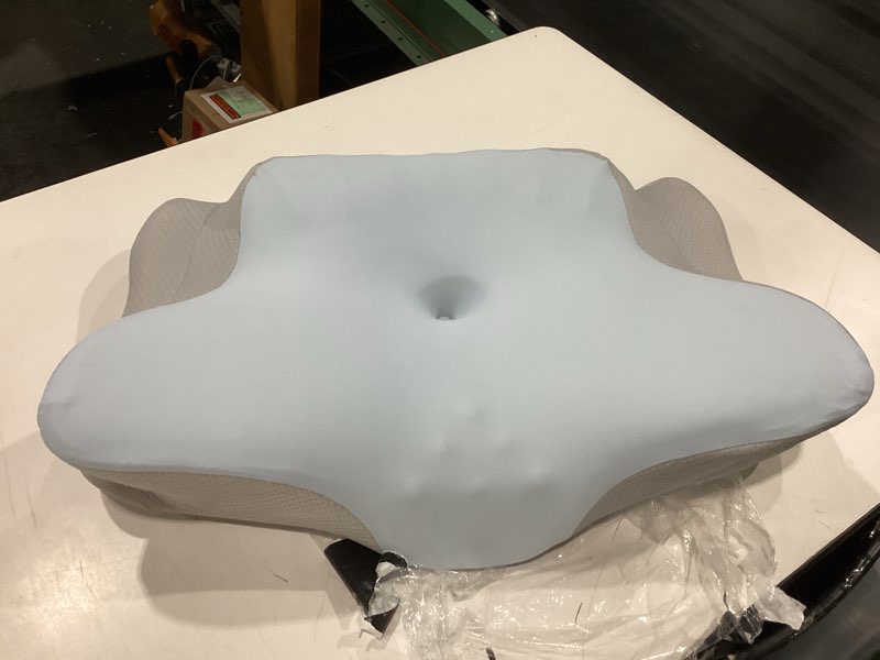 Condition photo showing Good Condition for **similar to stock item**  cervical neck pillow - cooling pillow for neck pain relief, side sleeper pillow, ergonomic neck pillow, contour orthopedic memory foam pillows for side back stomach sleepers with pillowcase