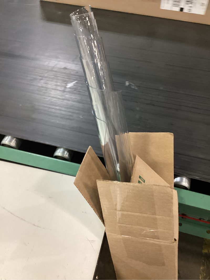 Condition photo showing As Is for 24 x 48 inch clear table cover protector, 2mm thick clear table protector for dining room table, plastic table cover, waterproof table pad for kitchen, office clear 2mm 24" x 48"