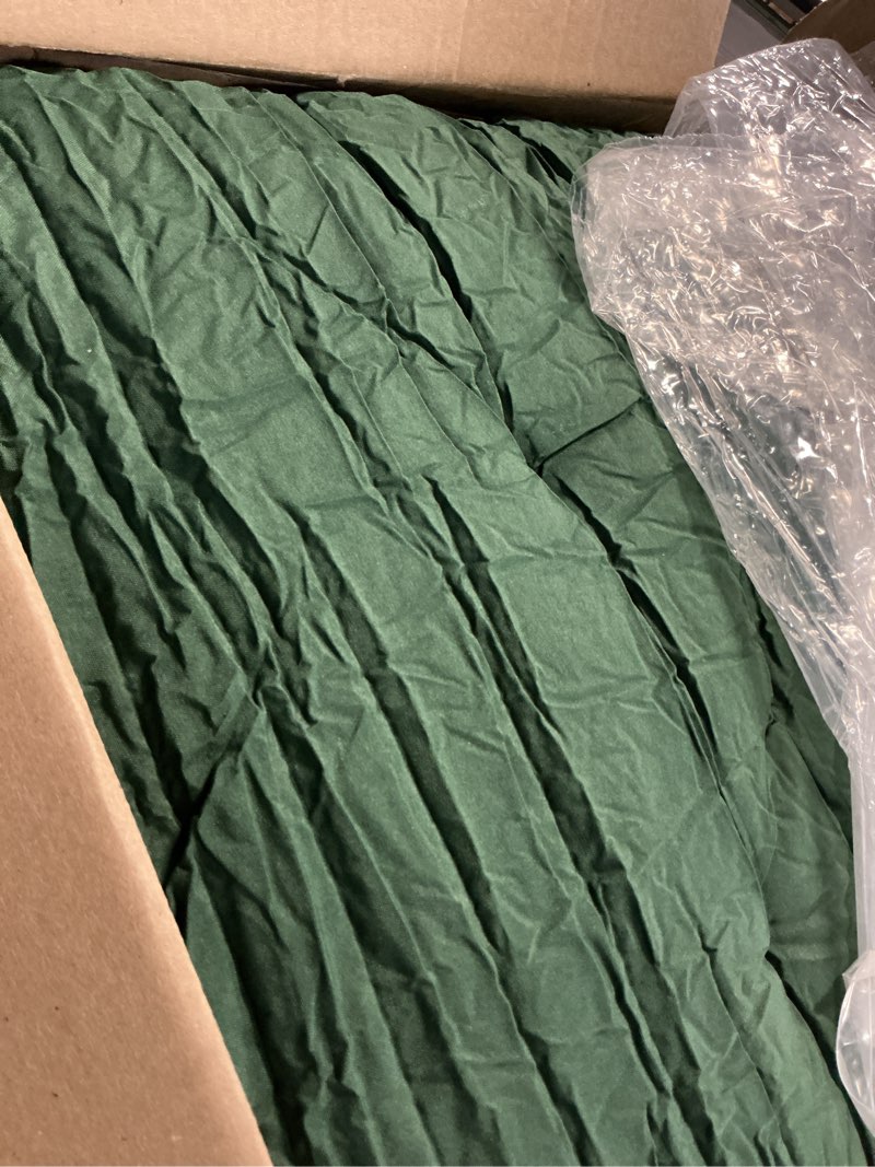 Condition photo showing Good Condition for porch swing cushions, outdoor swing replacement cushions 4 seater with backrest, waterproof bench cushion with ties,for patio,porch, garden,backyard green 60x 40 inches