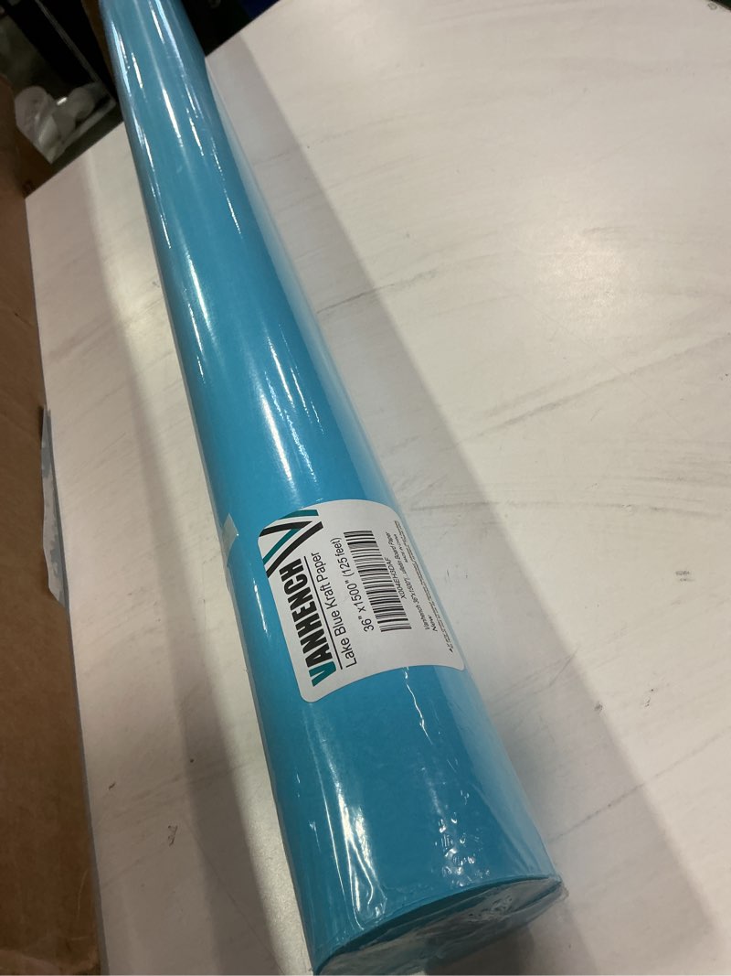 Condition photo showing New/Like New for Vanhench 36"x1500" (125') Lake Blue Wrapping Paper, Art Kraft Craft Paper for Birthday Gift Wrapping, Bouquet Flower Crafts, Poster Bulletin Board Construction, Moving Shipping Packing Supplies Lake Blue 36" x 125'