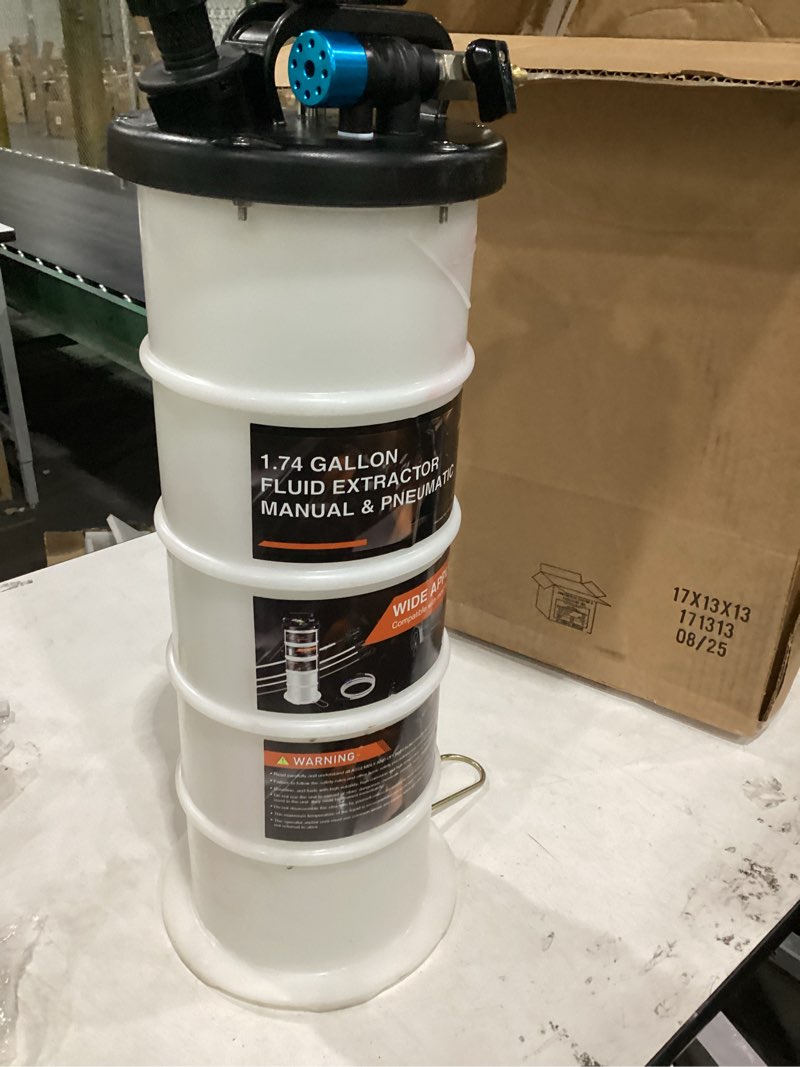 Condition photo showing As Is for four uncles oil extractor - vacumm fluid extractor with pump tank remover & tubes for oil change and a hose for brake bleeding 6.5l manual/pneumatic