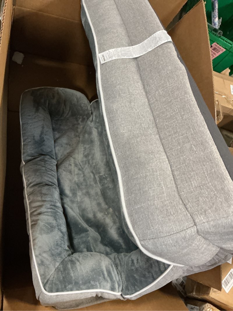 Condition photo showing As Is for eheyciga orthopedic dog beds for extra large dogs 44x32inch, waterproof memory foam xl pet bed with sides, non-slip and egg-crate foam big dog couch bed with washable removable cover, grey