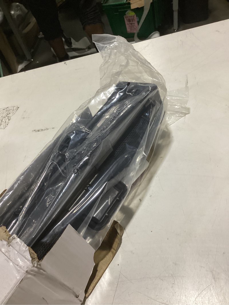 Condition photo showing As Is for reinforced 80 inch retractable baby gate extra wide baby gate for wide openings, indoor/outdoor retractable dog gate for doorway, mesh dog gate indoor prevent babies/pets from crawling under, black black 33" tall x 80" wide? with reinforced bar ?