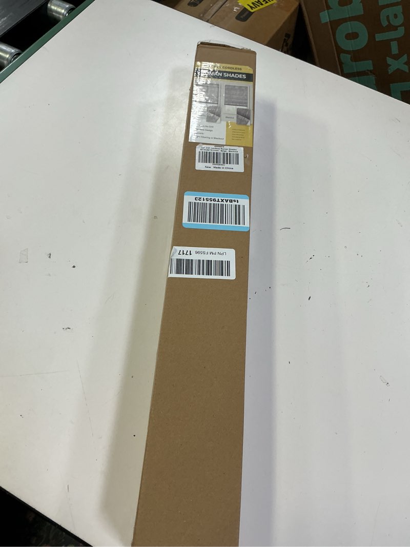 no drill cordless roman shades 23"wx64"h linen - beige - blackout