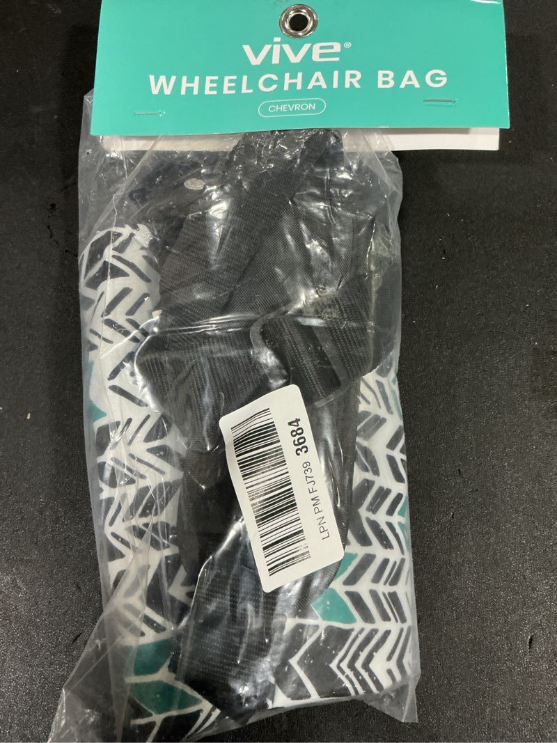 Condition photo showing Good Condition for Vive Wheelchair Bag - Machine Washable, Double-Stitched, Water-Resistant Accessory Backpack for Rollators, Wheel Chairs, Walkers - Pouch with XL Pockets & Straps for Quick Installation Chevron