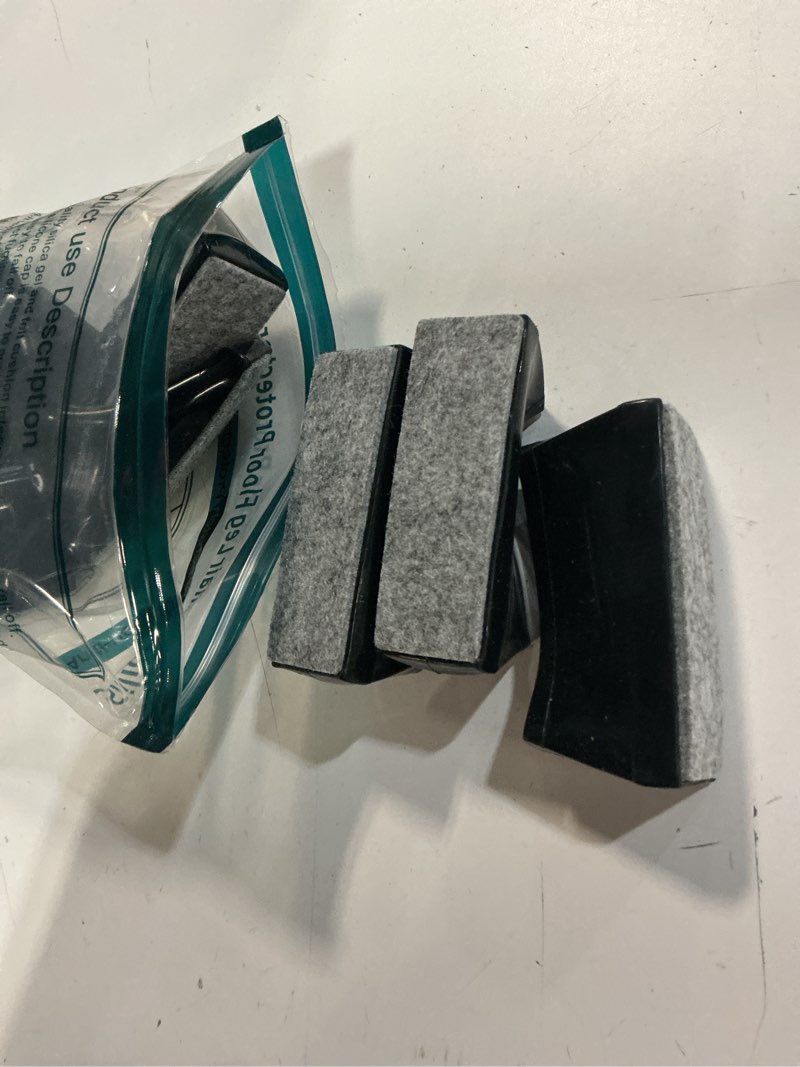 Condition photo showing Good Condition for rectangle chair leg protectors for hardwood floors,16 pcs silicone covers to protect wood tile floors felt pads furniture leg caps reduce noise. easy to move. (black,1 x 3 inch,rectangular) black (1 x 3")rectangle