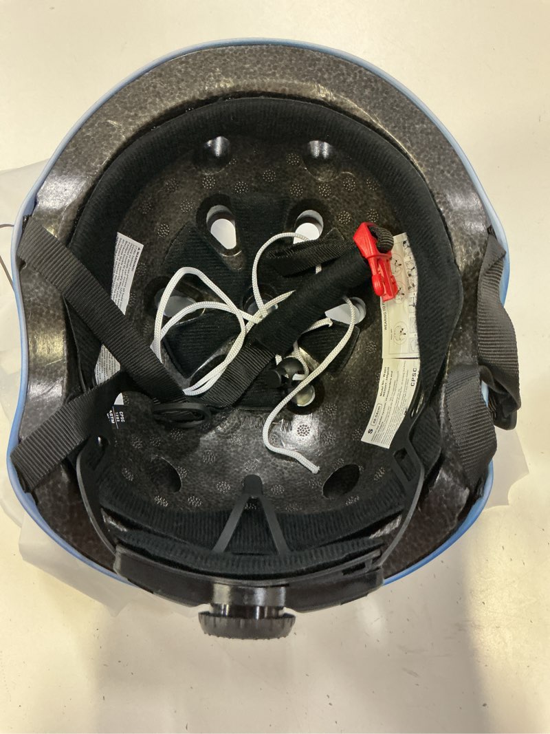 Condition photo showing Good Condition for kids bike helmet, adjustable and multi-sport, from toddler to youth, 3 sizes blue small: 18.9" - 21.3"