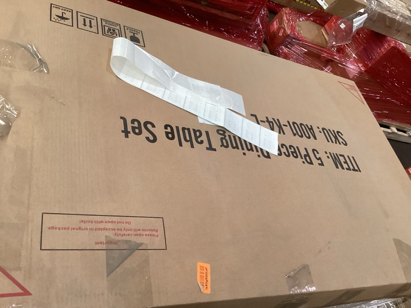 Condition photo showing New/Like New for dklgg dining table set for 4, 5 piece kitchen table set with pu leather chairs space-saving faux marble dining room table set for 4 for small home kitchen, apartment