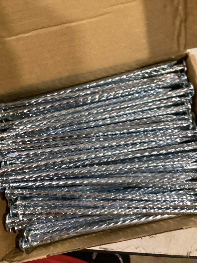 Condition photo showing Good Condition for 50/100/150 pack 6" solid galvanized non-rust metal garden stakes spiral landscape edging anchors for paver edging, gardening, house construction, etc (100)
