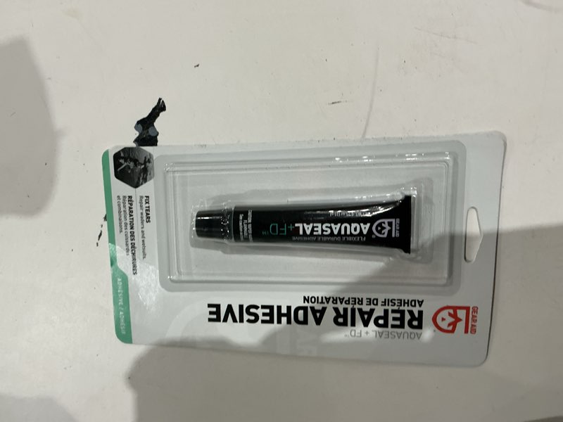 Condition photo showing New/Like New for gear aid aquaseal fd flexible repair adhesive for outdoor gear and vinyl, clear glue .75 oz adhesive
